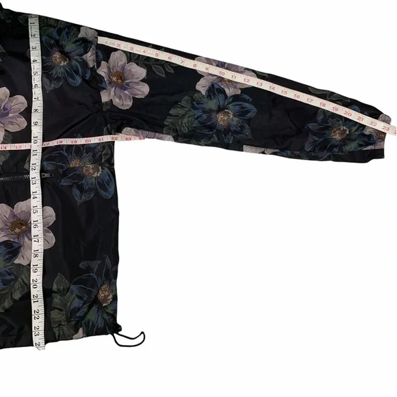 THEAD + SUPPLY sz S Lightweight Floral Wind Breaker Hooded Jacket - Picture 5 of 6